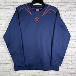 Nike Illinois Vintage Dri-Fit Therma Blue Men's Pullover Size Medium NCAA
